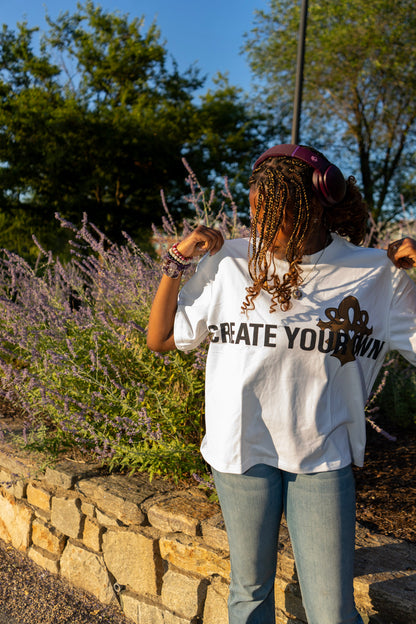 WHITE C-Y-O TEE
