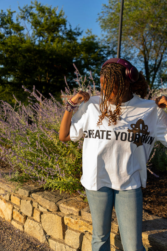 WHITE C-Y-O TEE